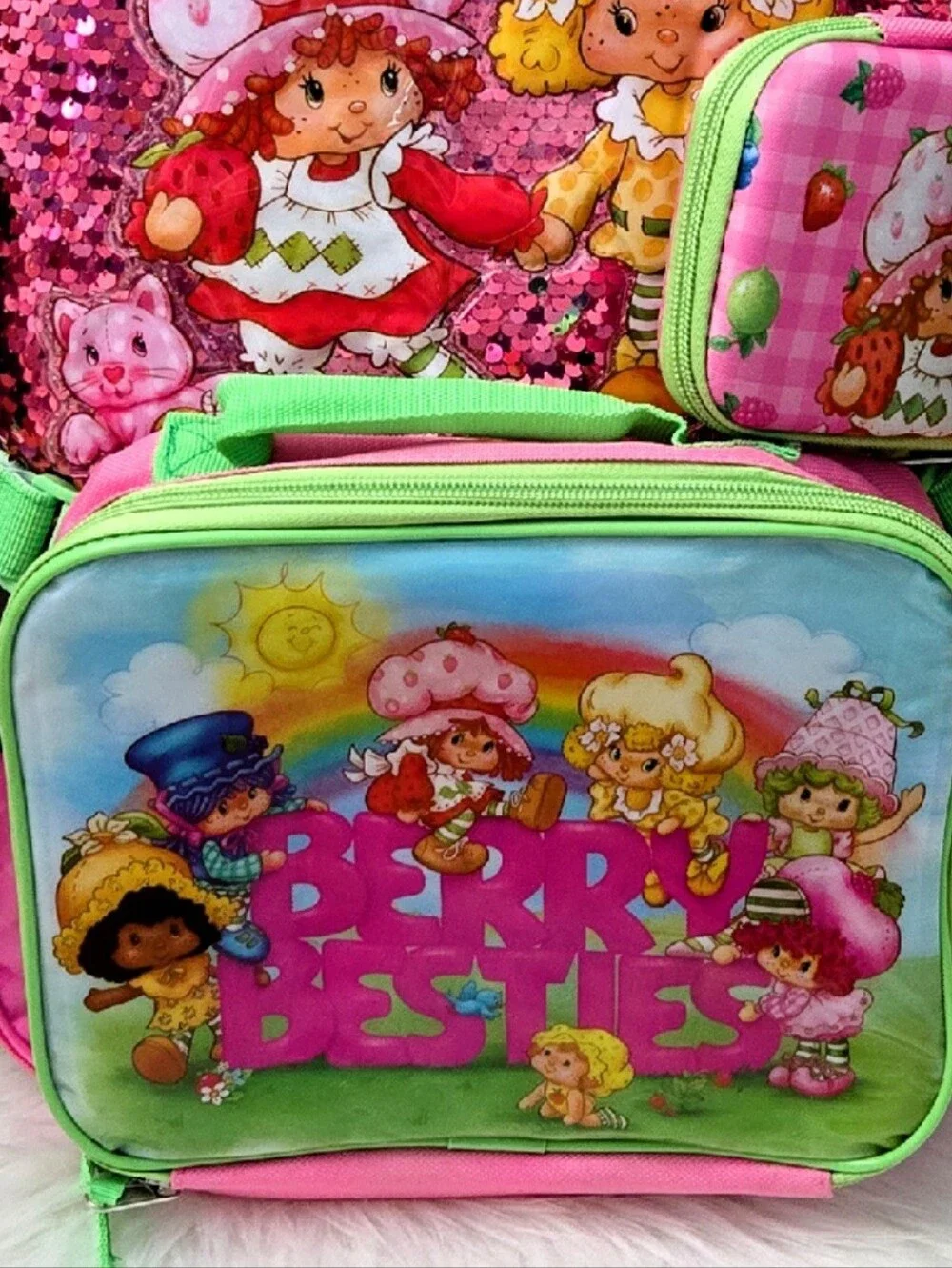 Strawberry Shortcake Backpack 4 Piece Set Back To School Lunchbox Pencil Case